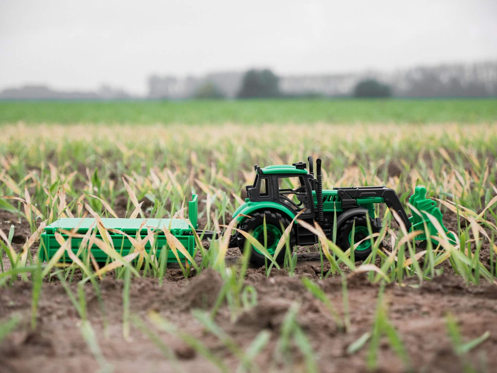 Трактор Прогресс с бортовым прицепом и ковшом инерционный (зелёный) (в коробке) - Полесье фото 14
