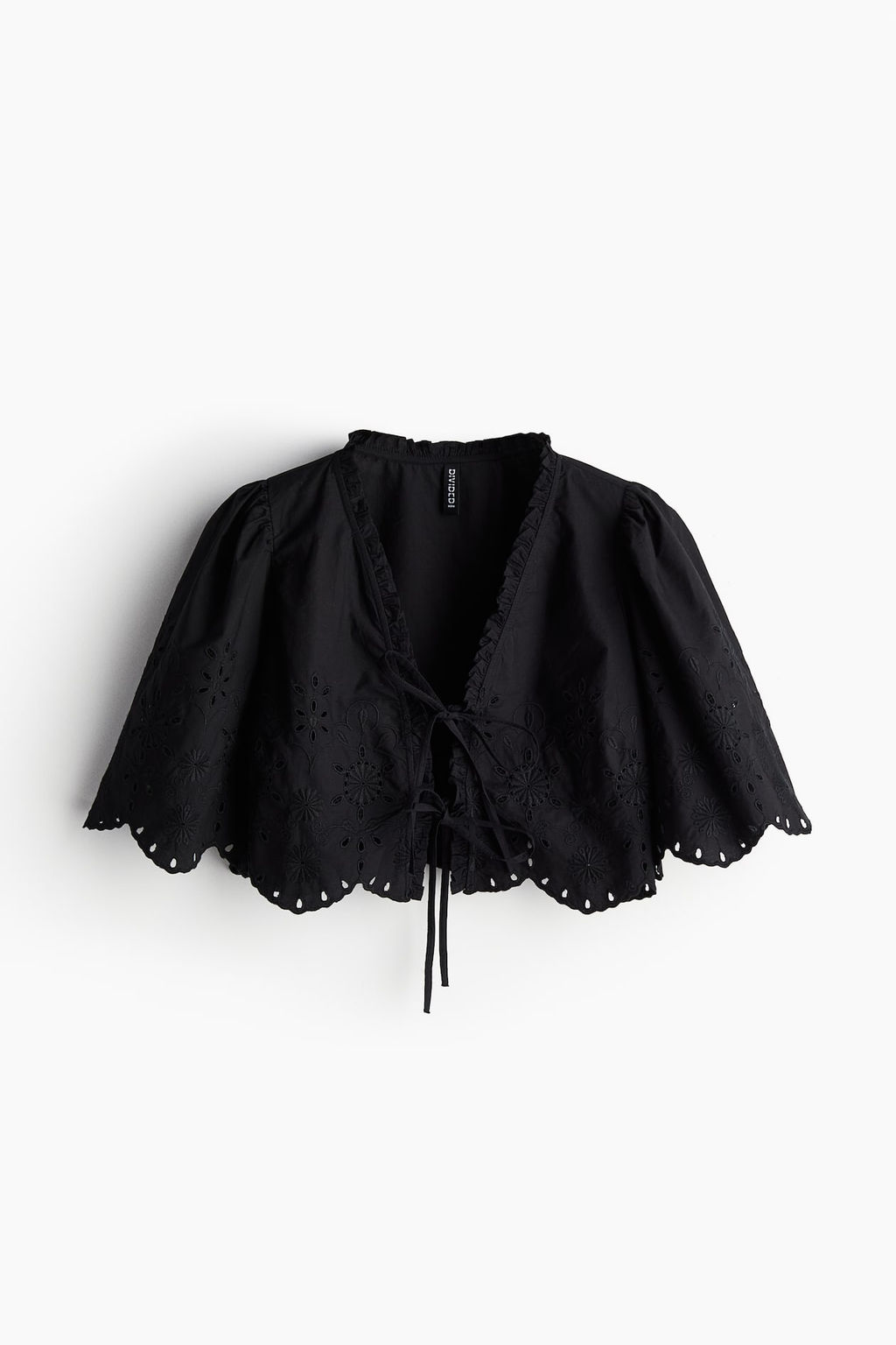 Blusa cropped con bordado ingles - H&m фото 6