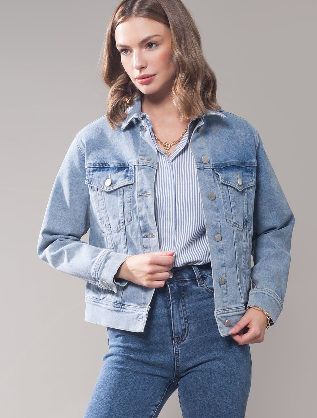 Куртка джинсовая укороченная - Vilatte фото 5