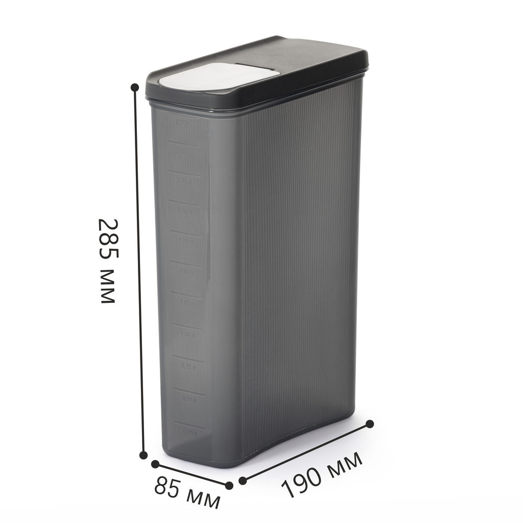 Емкость для сыпучих продуктов Лайн 3л (графитовый) М9008 - Альтернатива фото 10