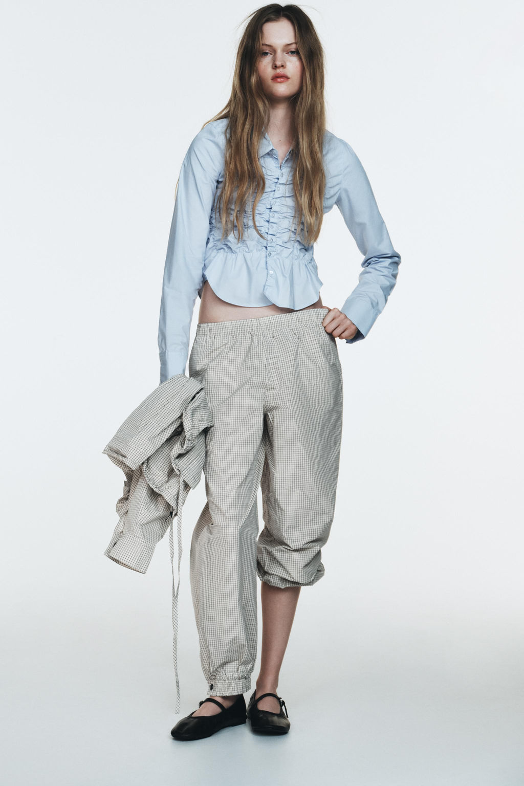POPLIN SHIRT WITH ELASTIC GATHERING - Zara фото 14