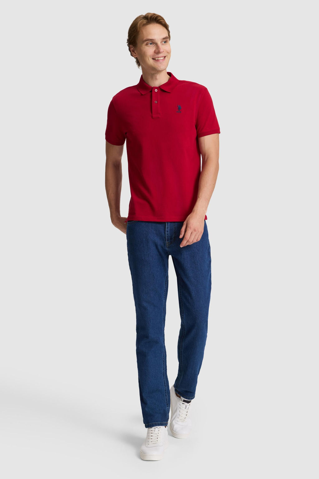 Erkek Bordo Slim Fit Polo Yaka Basic Ti__rt