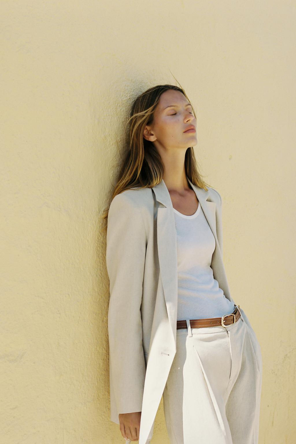 LINEN BLEND BLAZER WITH PRINTED CUFFS - Zara фото 39