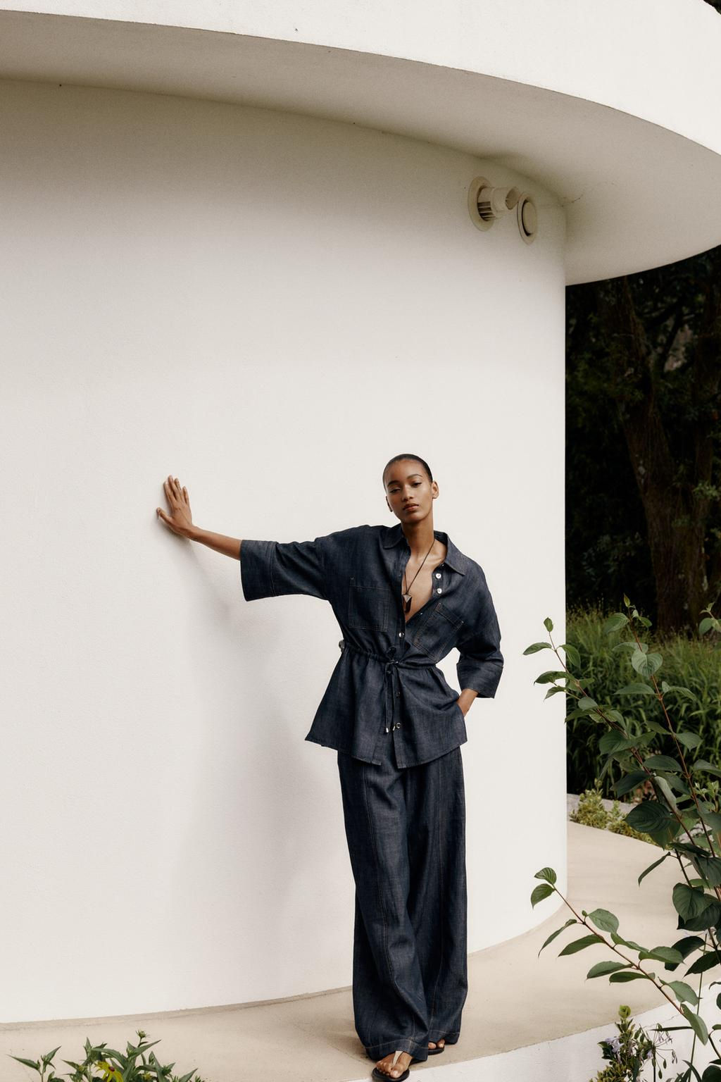 LINEN BLEND SAFARI SHIRT