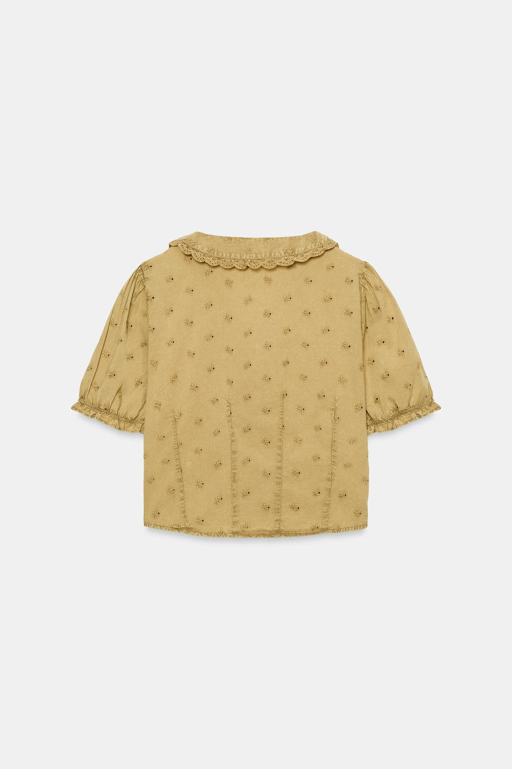 CAMISA CUELLO BOBO BORDADOS / Mostaza - Zara фото 3