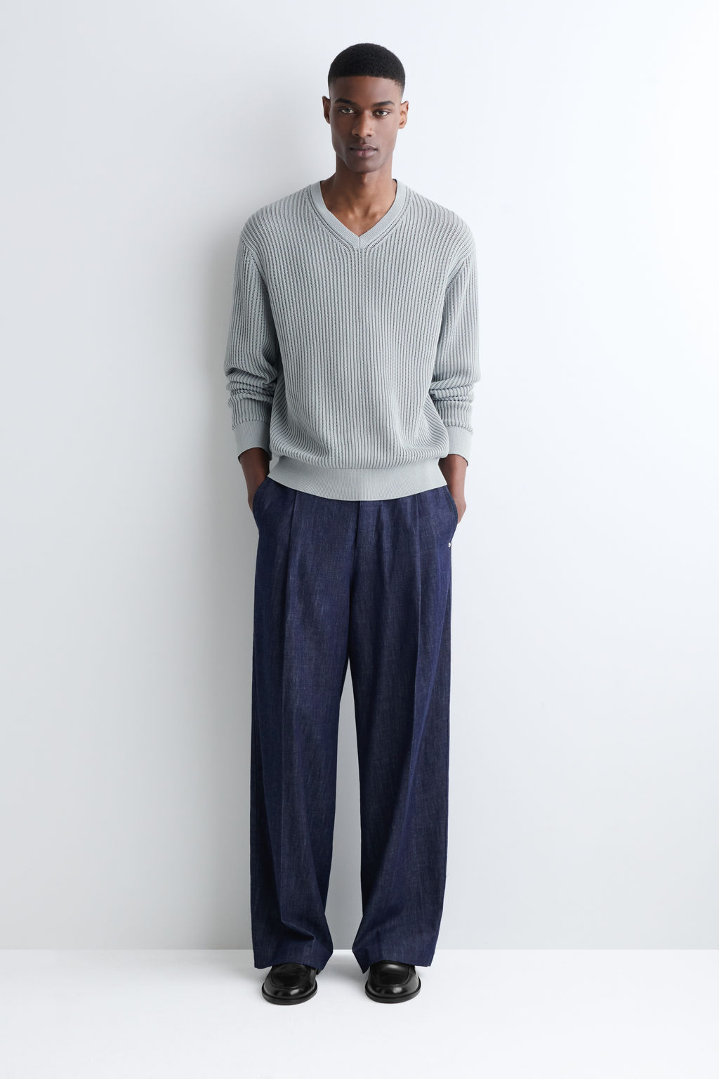 JERSEY DE ALGOD?N PUNTO ESCALERA CUELLO DE PICO - H&m фото 4
