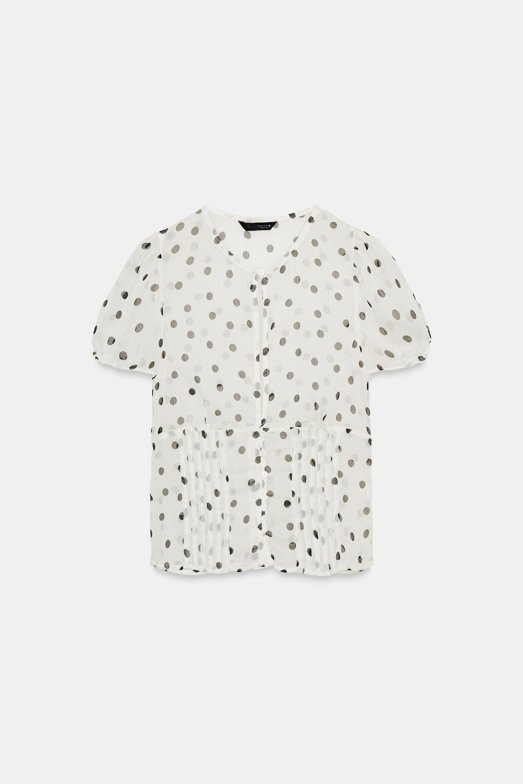 TOP GEORGETTE SEMITRANSPARENTE / Blanco / Negro - Zara фото 2