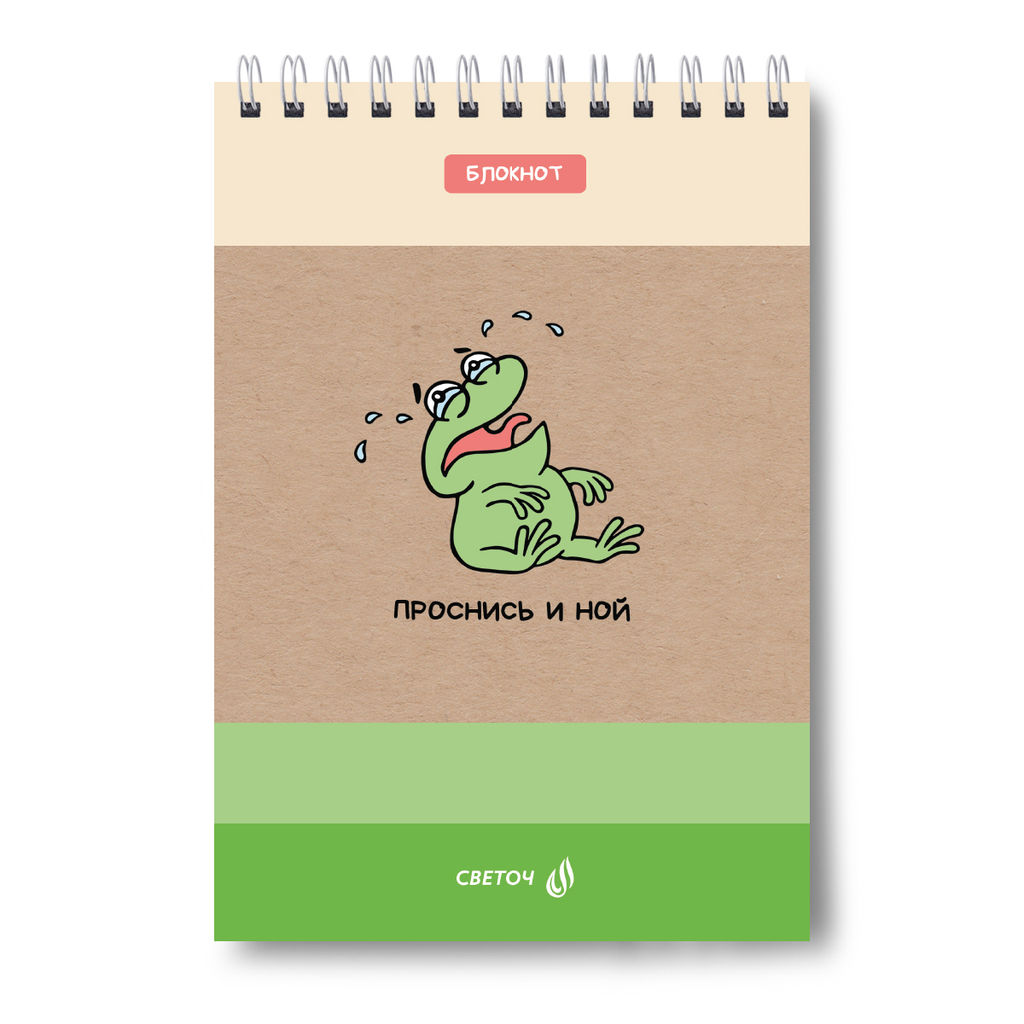 Б130 Светоч Блокнот на гребне A5 60 л. 4 шт. клетка Проснись и ной 01254  фото 4