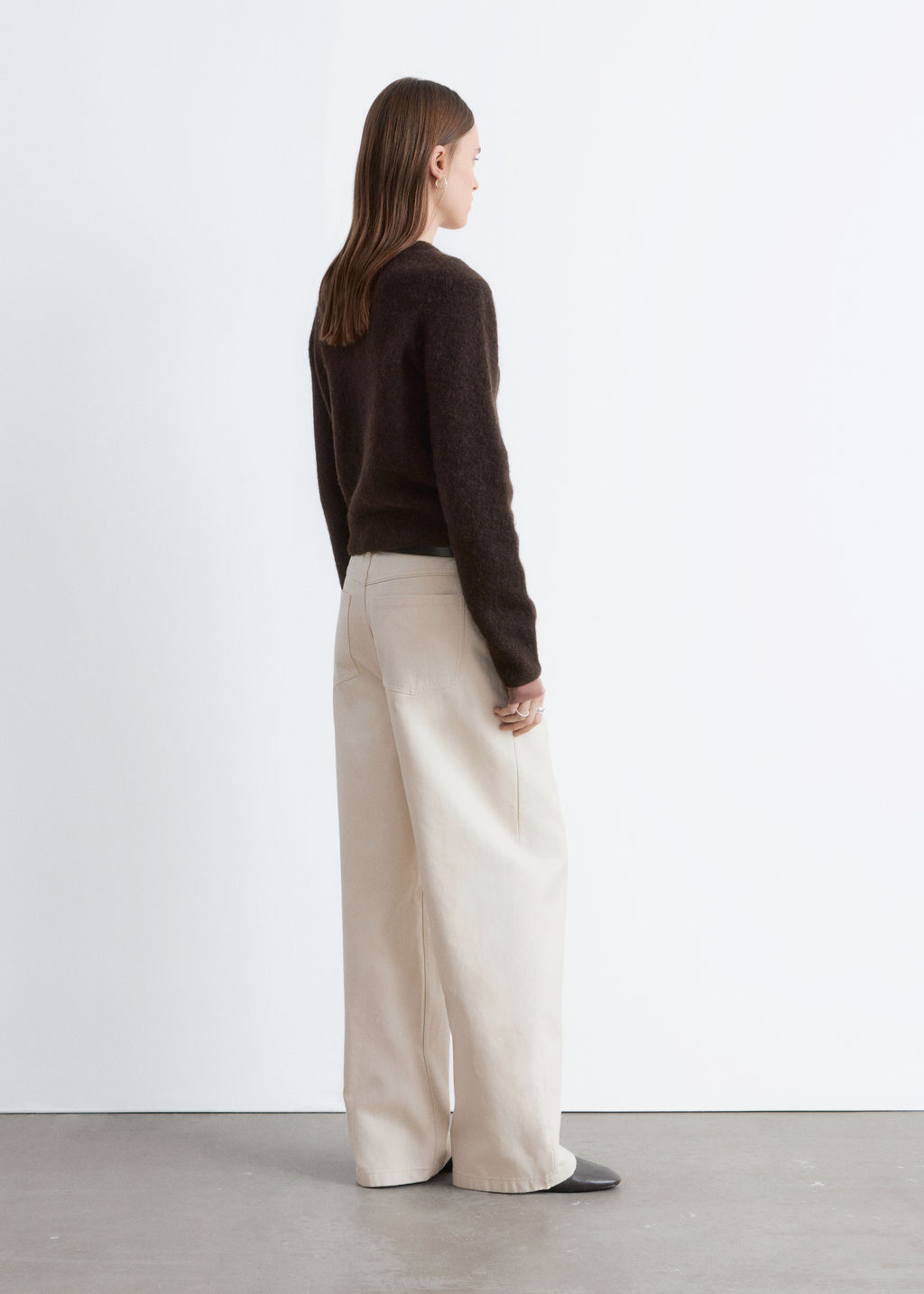 Pantalones de algod?n relajados de perneras anchas - H&m фото 4