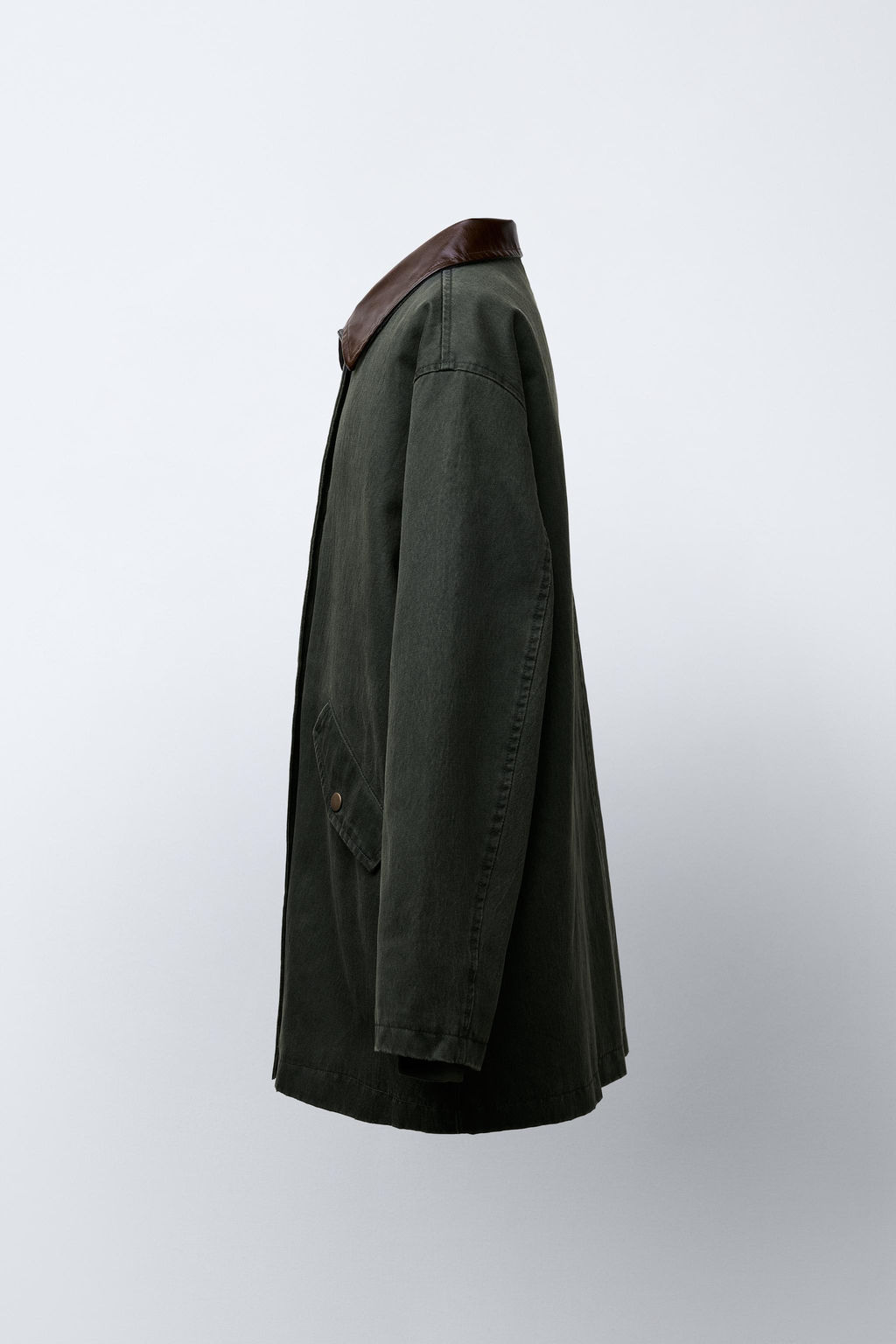 LONG WAXED JACKET - Zara фото 4