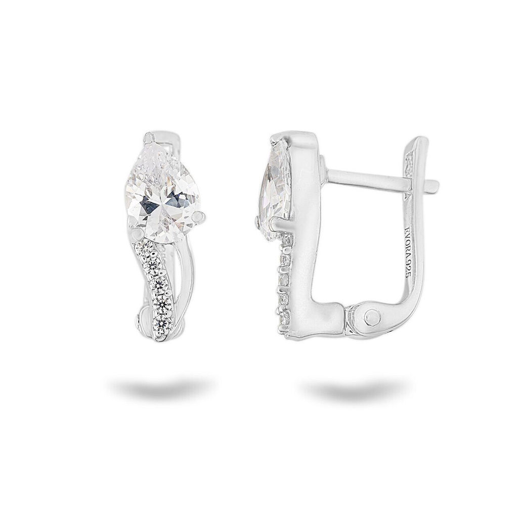 Серьги, куб.циркон., Акита