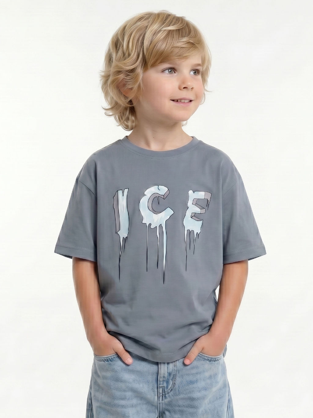 Футболка с принтом ICE 22-9014 черный - Mini maxi фото 15
