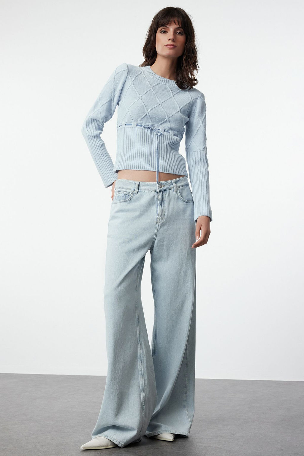 Mavi Kurdele/Fiyonk Detayl? Triko Kazak TWOAW25KZ00225