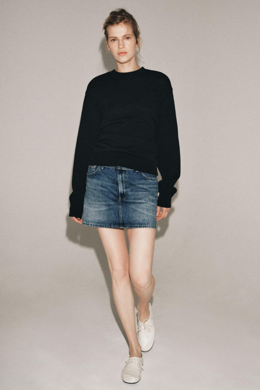 FALDA CORTA DENIM ZW COLLECTION / Azul - Zara фото 4