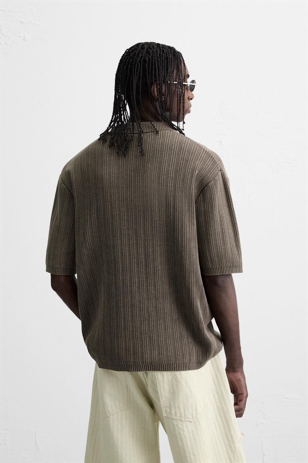 WASHED TEXTURED KNIT POLO SHIRT - Zara фото 3