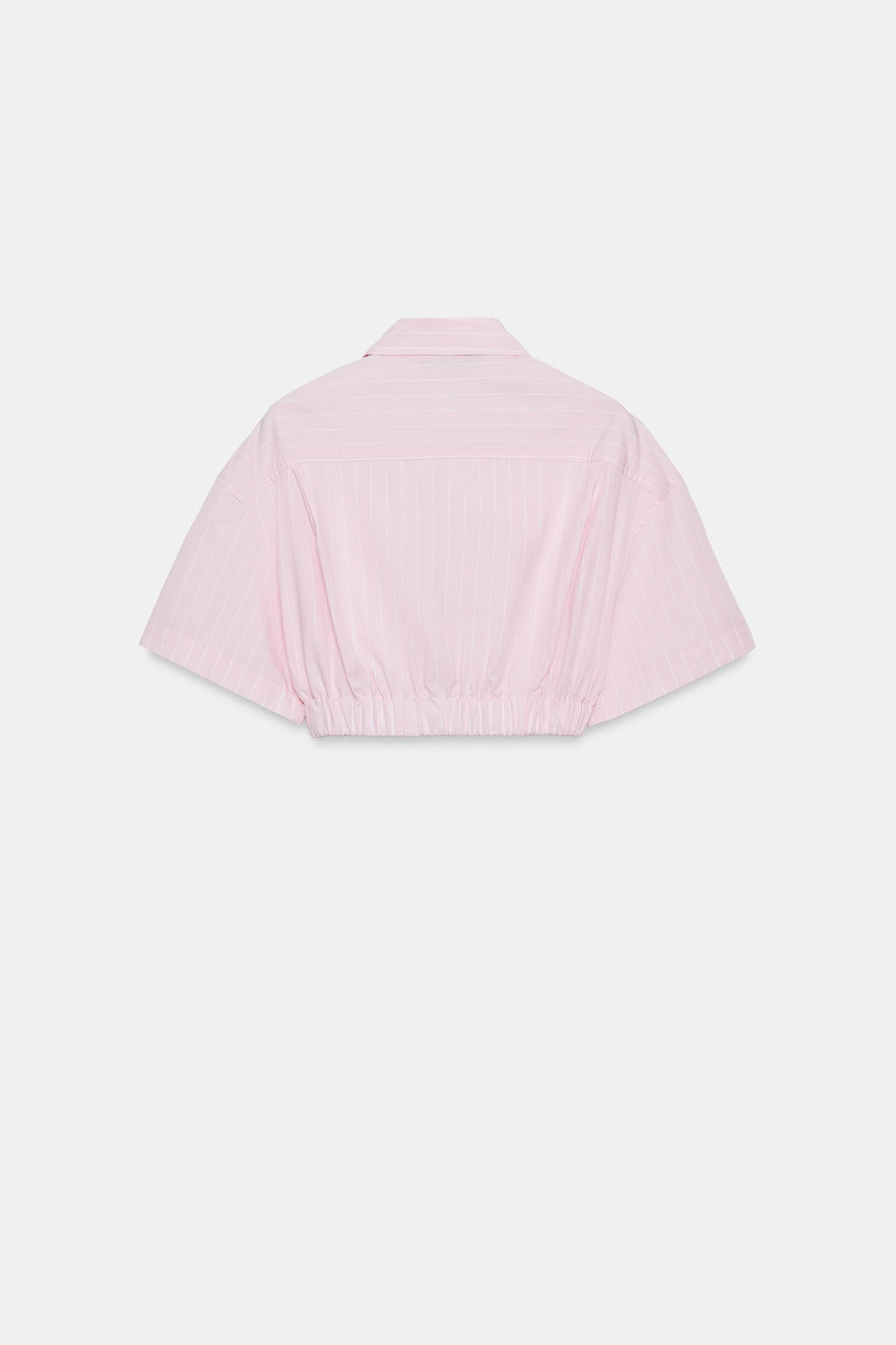 CAMISA CROP POPEL?N RAYAS / Rosa / Blanco