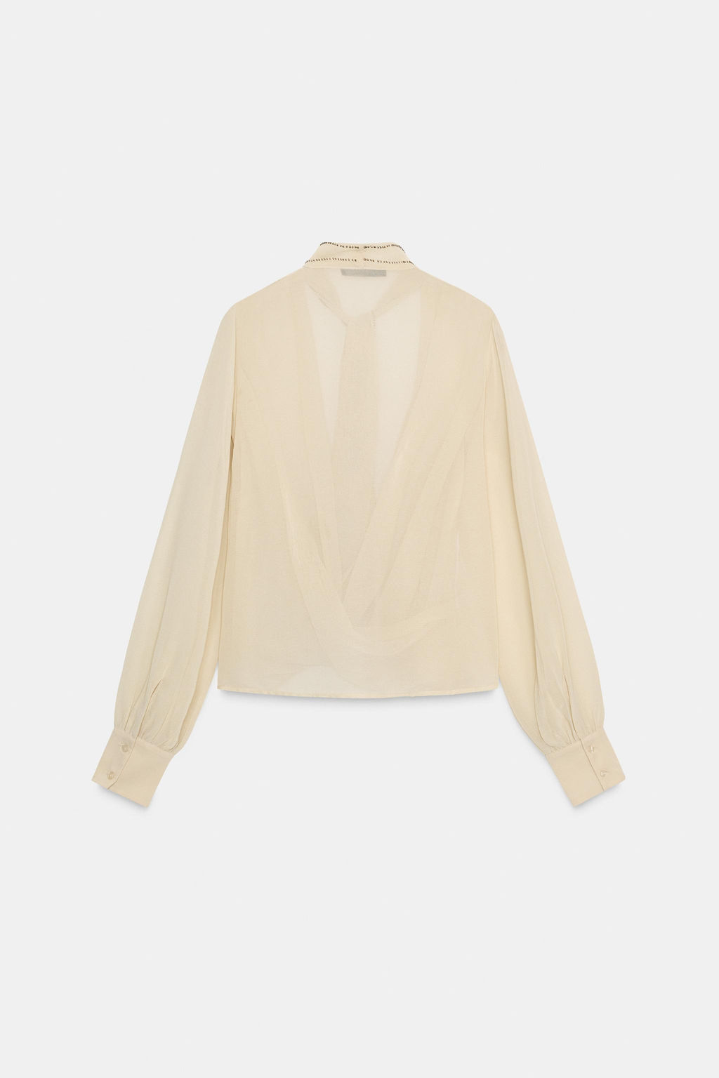 GEORGETTE FOULARD SHIRT WITH BEADS - Zara фото 5