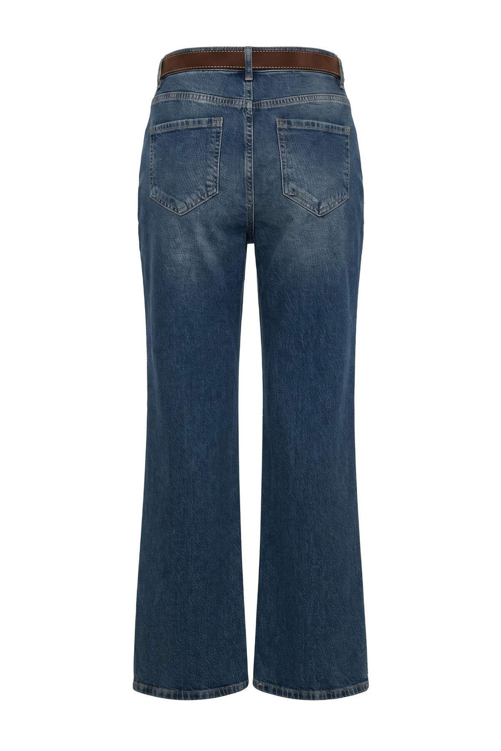 Koyu Mavi Az Esnek Normal Bel Flare Bootcut Jeans TWOAW27JE00141 - Trendyolmilla фото 3