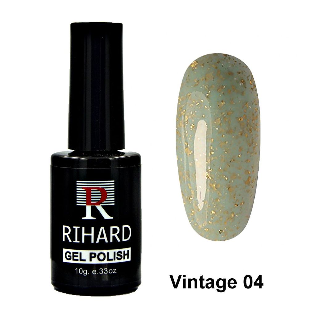 Rihard Gel Polish Vintage 04 Гель-лак "Винтаж" с поталью, 10 мл