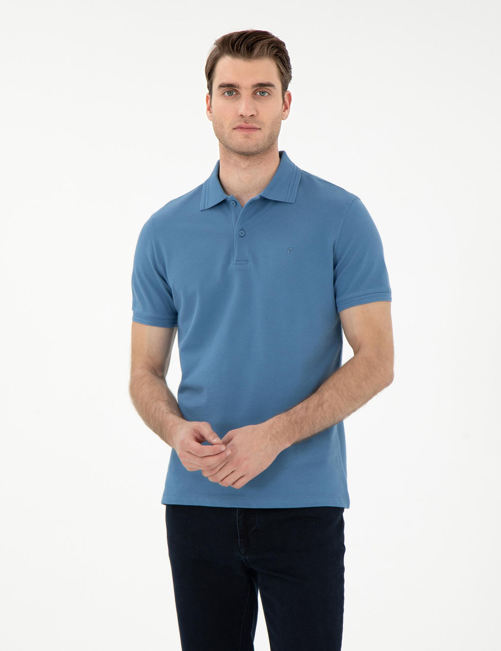 Koyu Mavi Slim Fit Basic Ti__rt