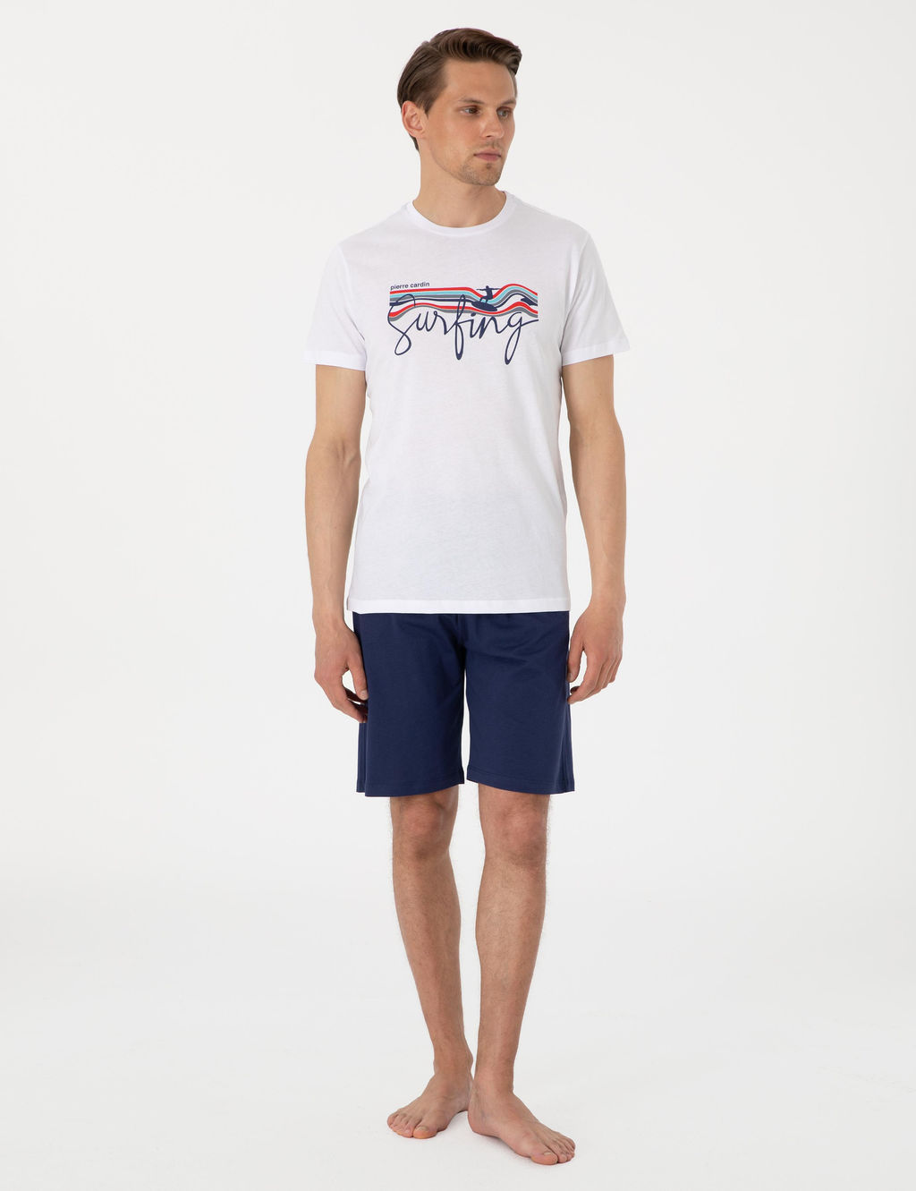 Beyaz K_sakol _ortlu Pijama Tak_m_ - Pierre cardin фото 4