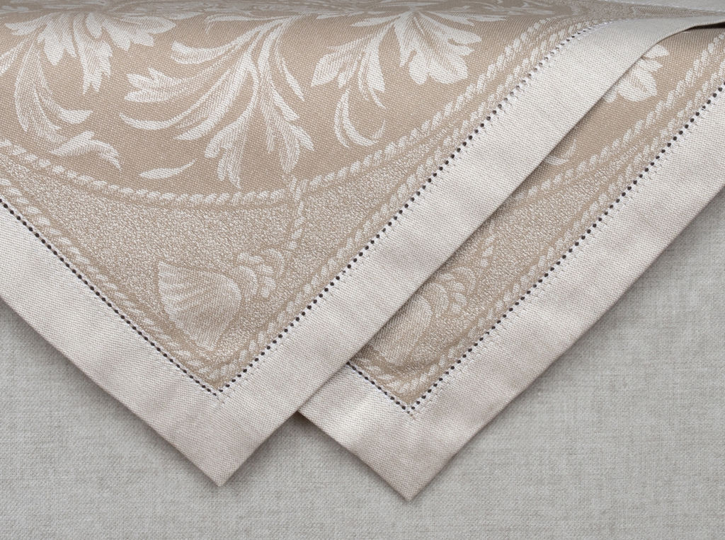 01с-44ЯК Салфетка 45*45 "Овальная" цв. бежевый (по 6 шт