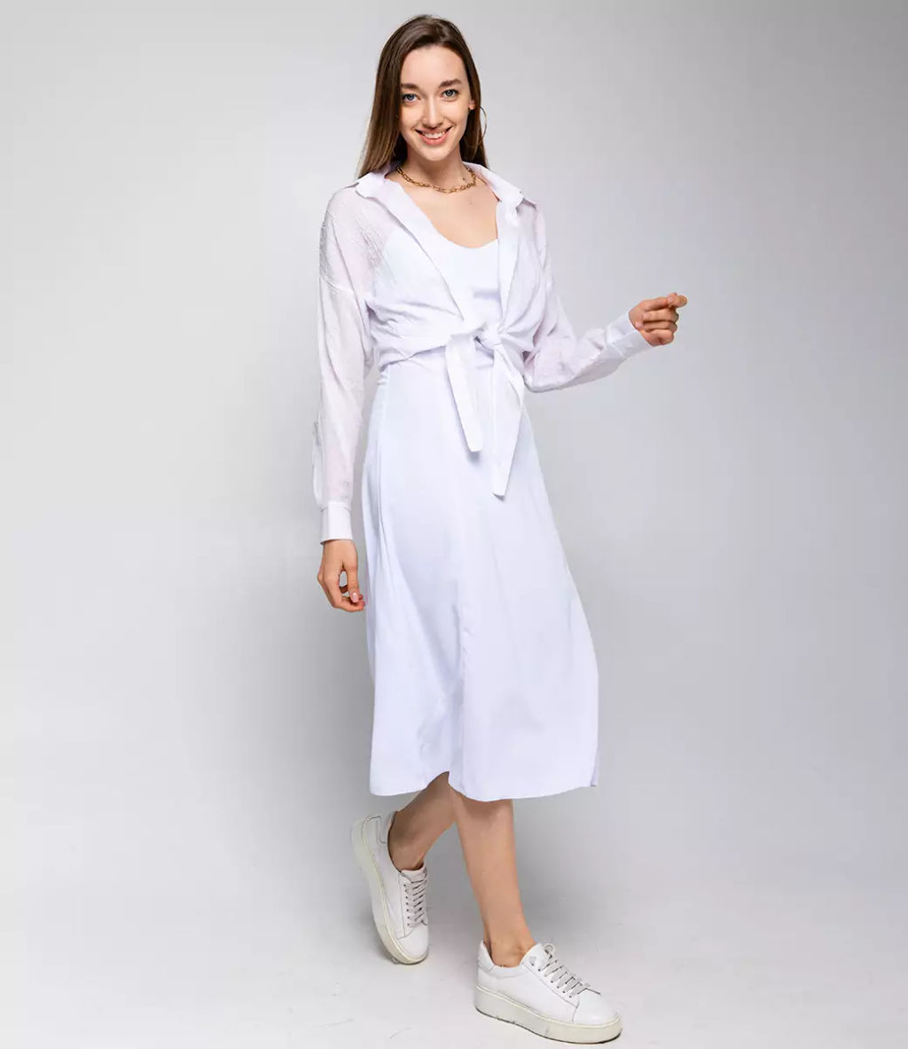 Комплект Платье+рубашка #ОБШ1443-4, белый