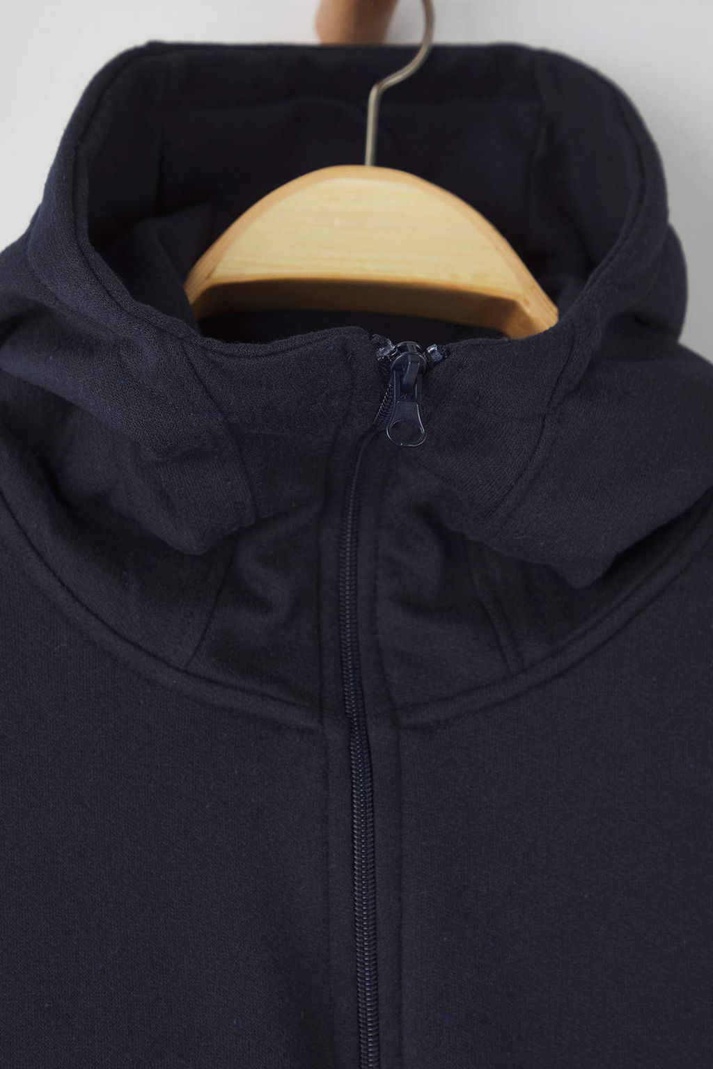 Lacivert Oversize/Genis Kesim Fermuarl? S?cak Tutan Kapusonlu Sweatshirt-H?rka TMNAW24SW00049