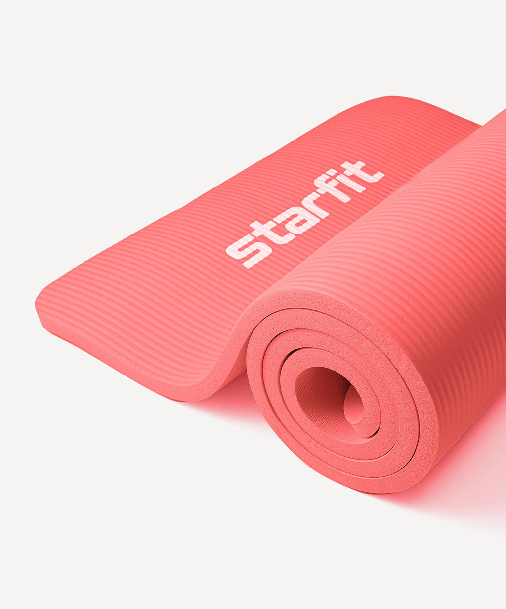 Коврик для йоги и фитнеса STARFIT FM-301 NBR, 1,5 см, 183x61 см, коралловый  фото 4