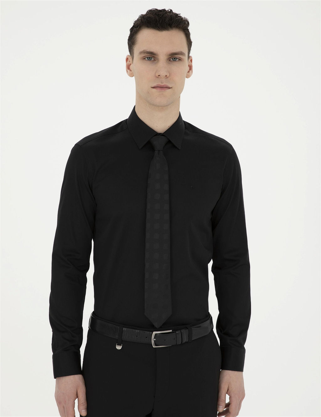 Siyah Slim Fit Uzun Kollu Basic G_mlek - Pierre cardin фото 3