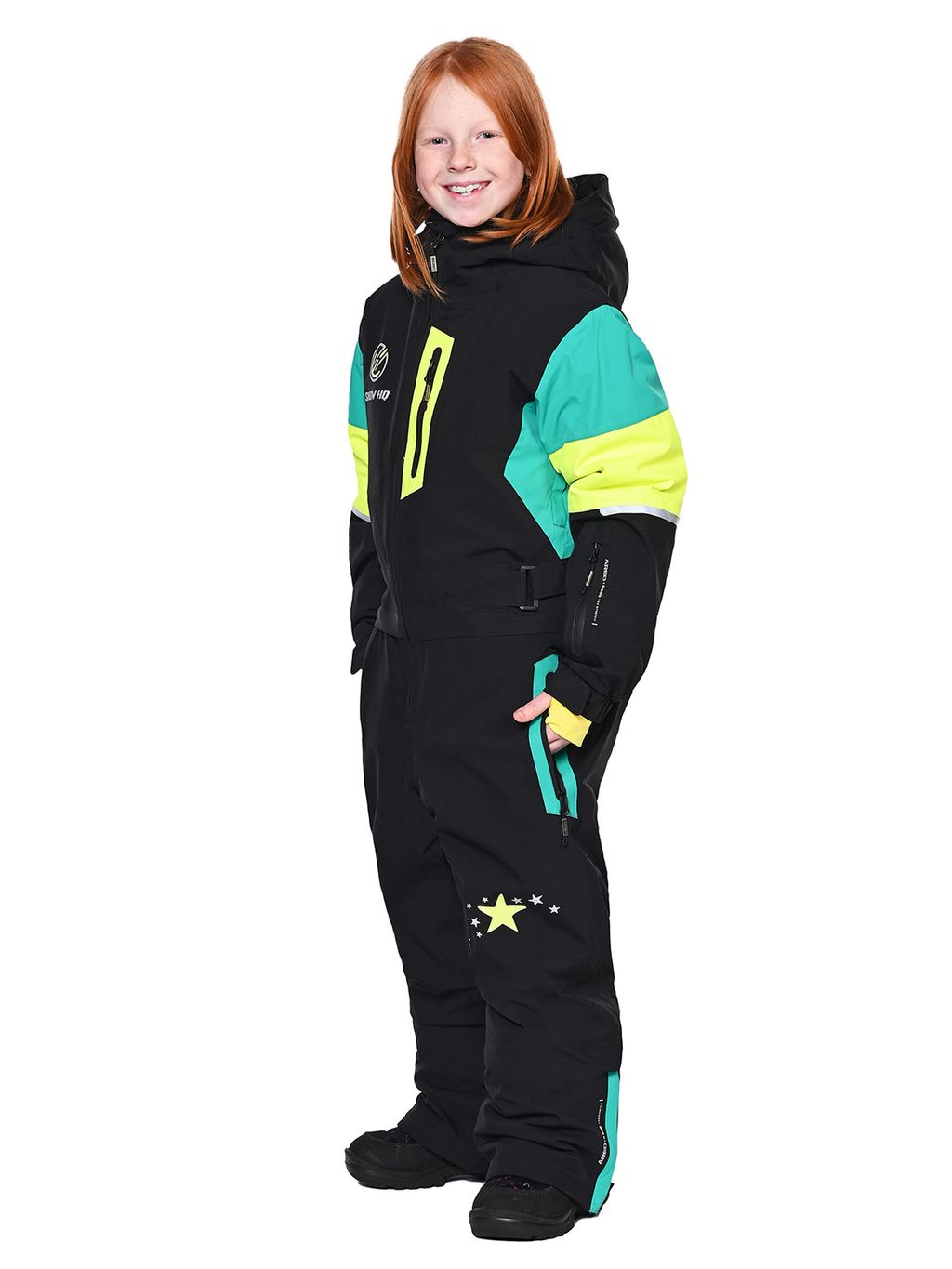 Комбинезон T-9080 Черно-зеленый