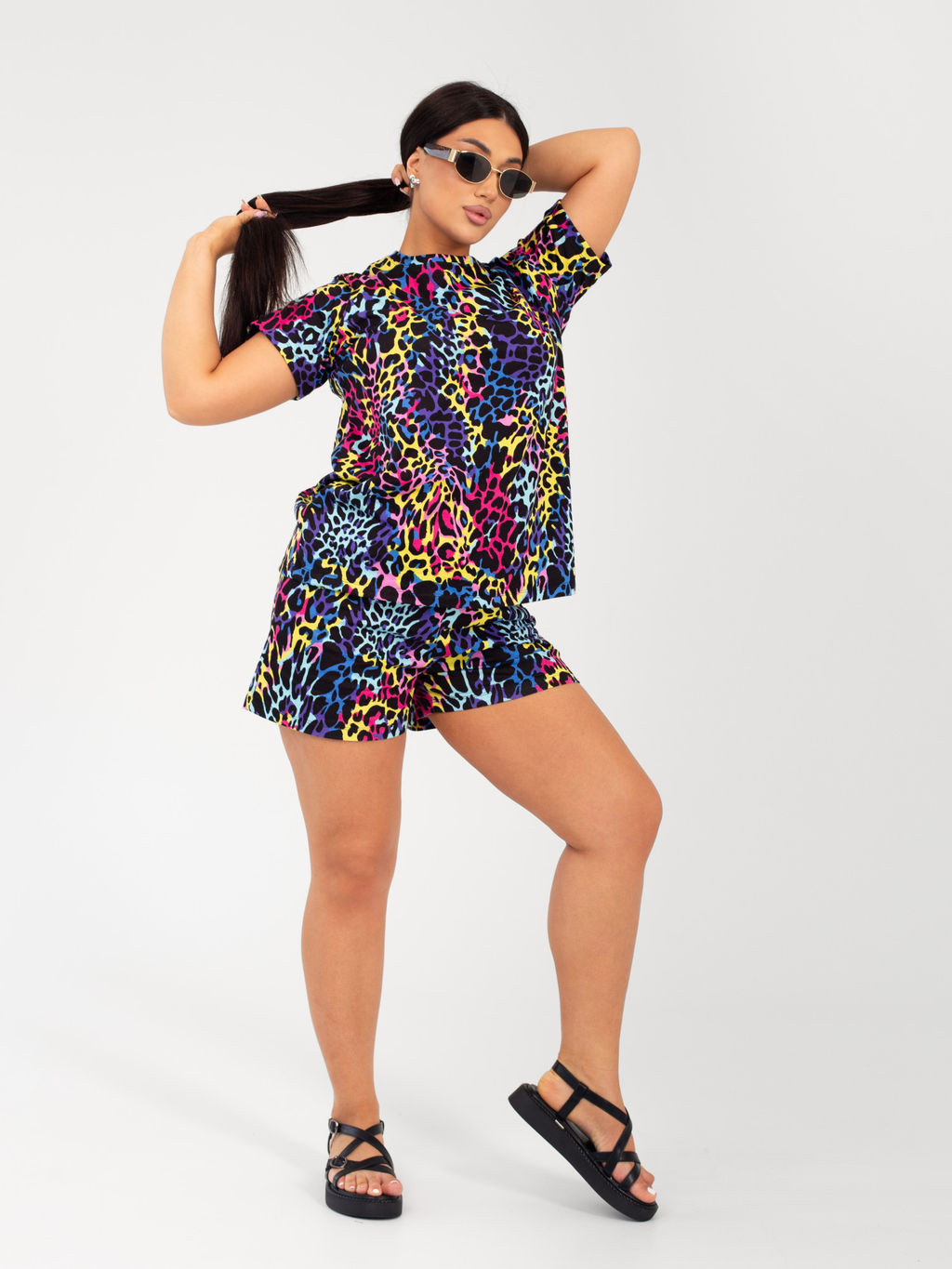 Костюм женский кулирка с шортами САФАРИ ЛЕО РОЗОВЫЙ - Домтрик фото 2