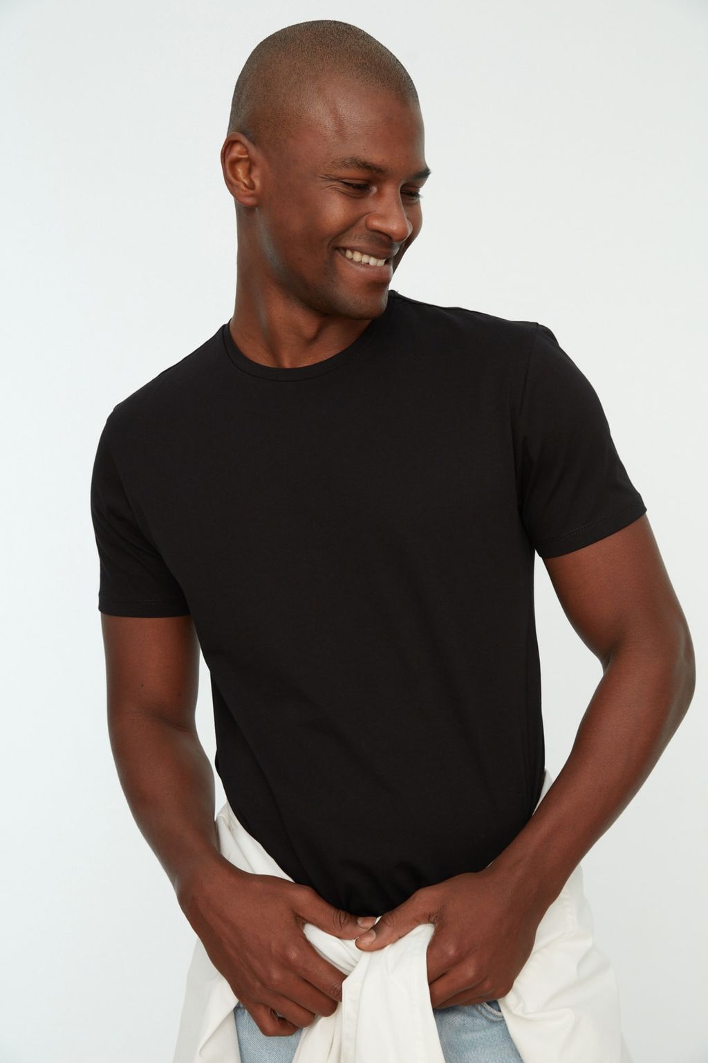 TRENDYOL MAN Siyah Slim/Dar Kesim Basic %100 Pamuklu 2li Paket Bisiklet Yaka K?sa Kollu T-Shirt TMNSS19BO0071 - Trendyolmilla фото 10