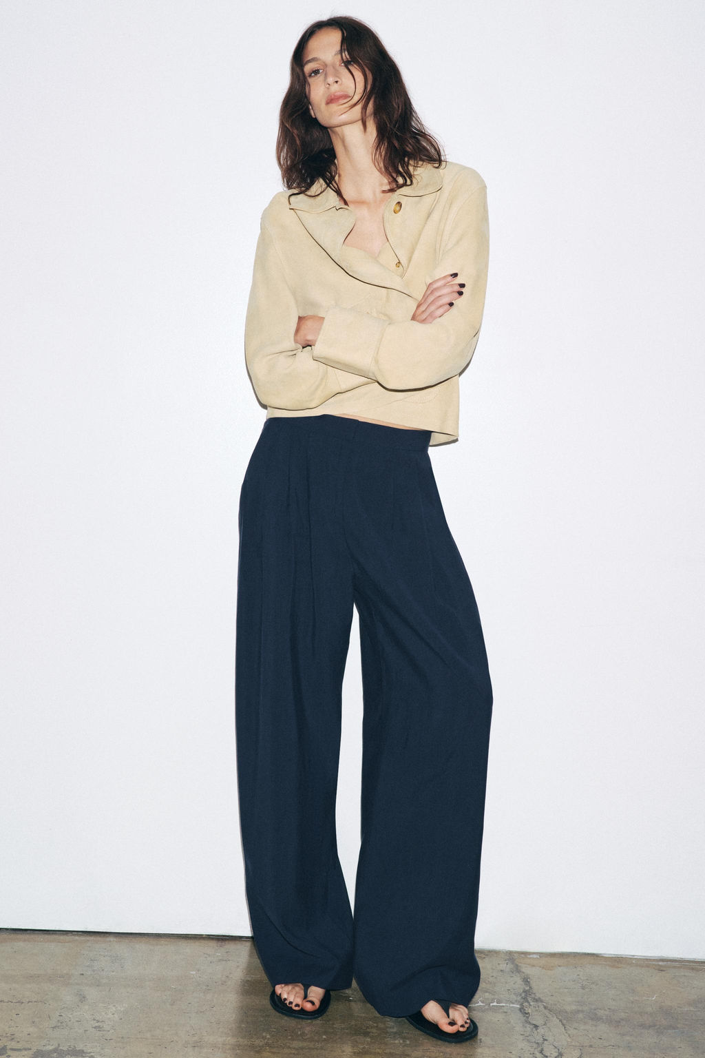ZW COLLECTION FLOWING PLEATED TROUSERS - Zara фото 2