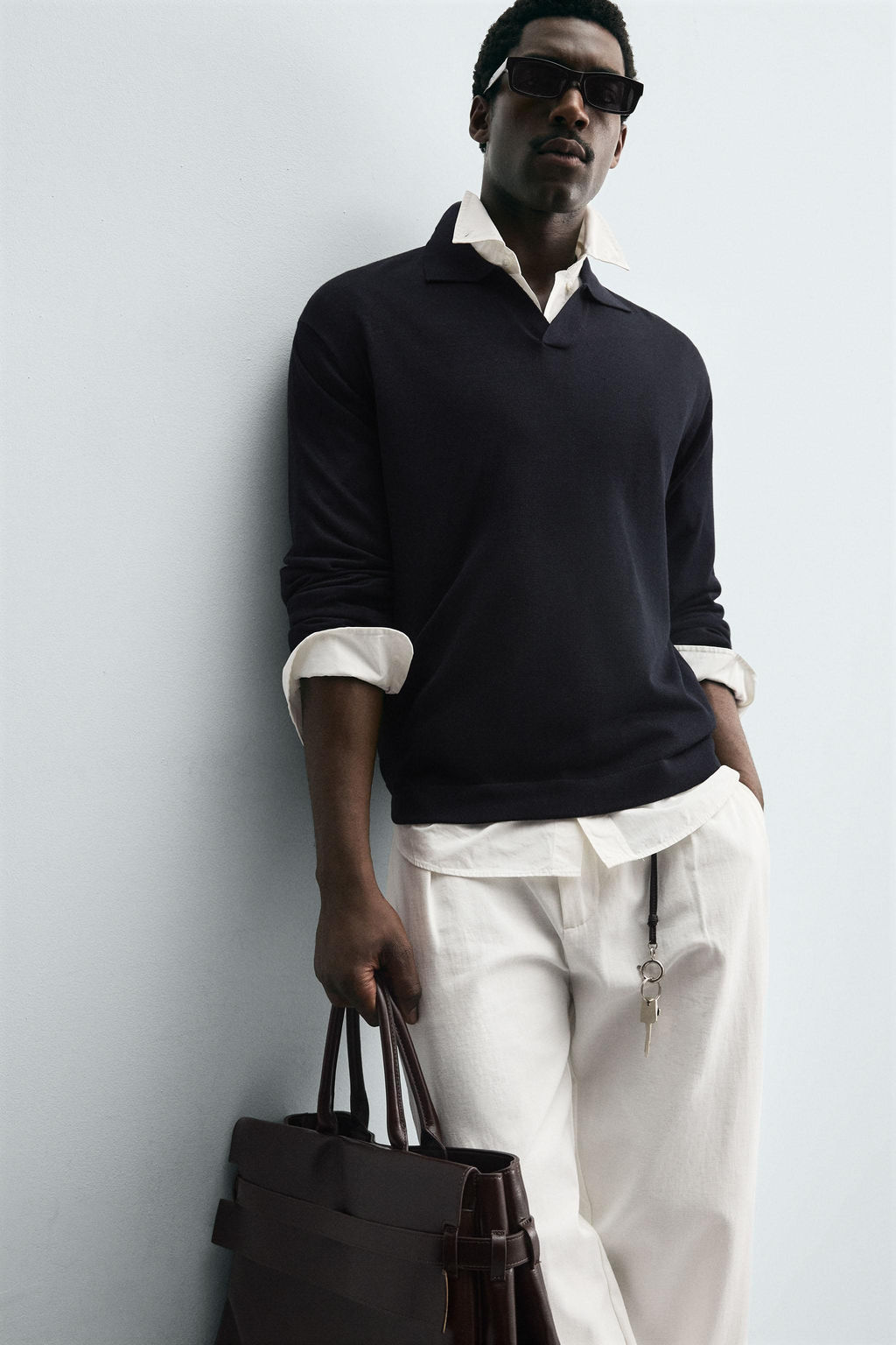 TEXTURED KNITTED POLO SHIRT - Zara фото 5