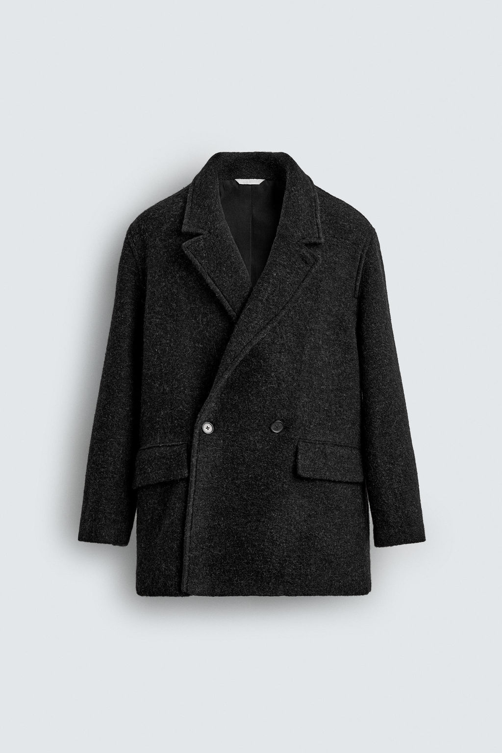 WOOL BLEND DOUBLE-BREASTED PEA COAT - Zara фото 8