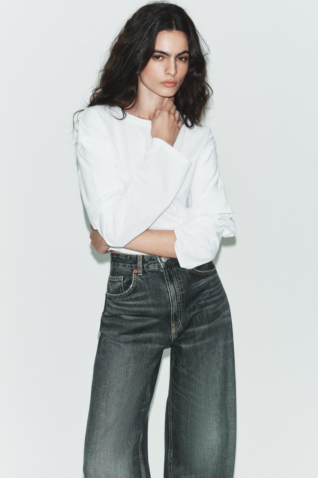 TRF EXTRA WIDE-LEG HIGH-WAIST JEANS - Zara фото 3