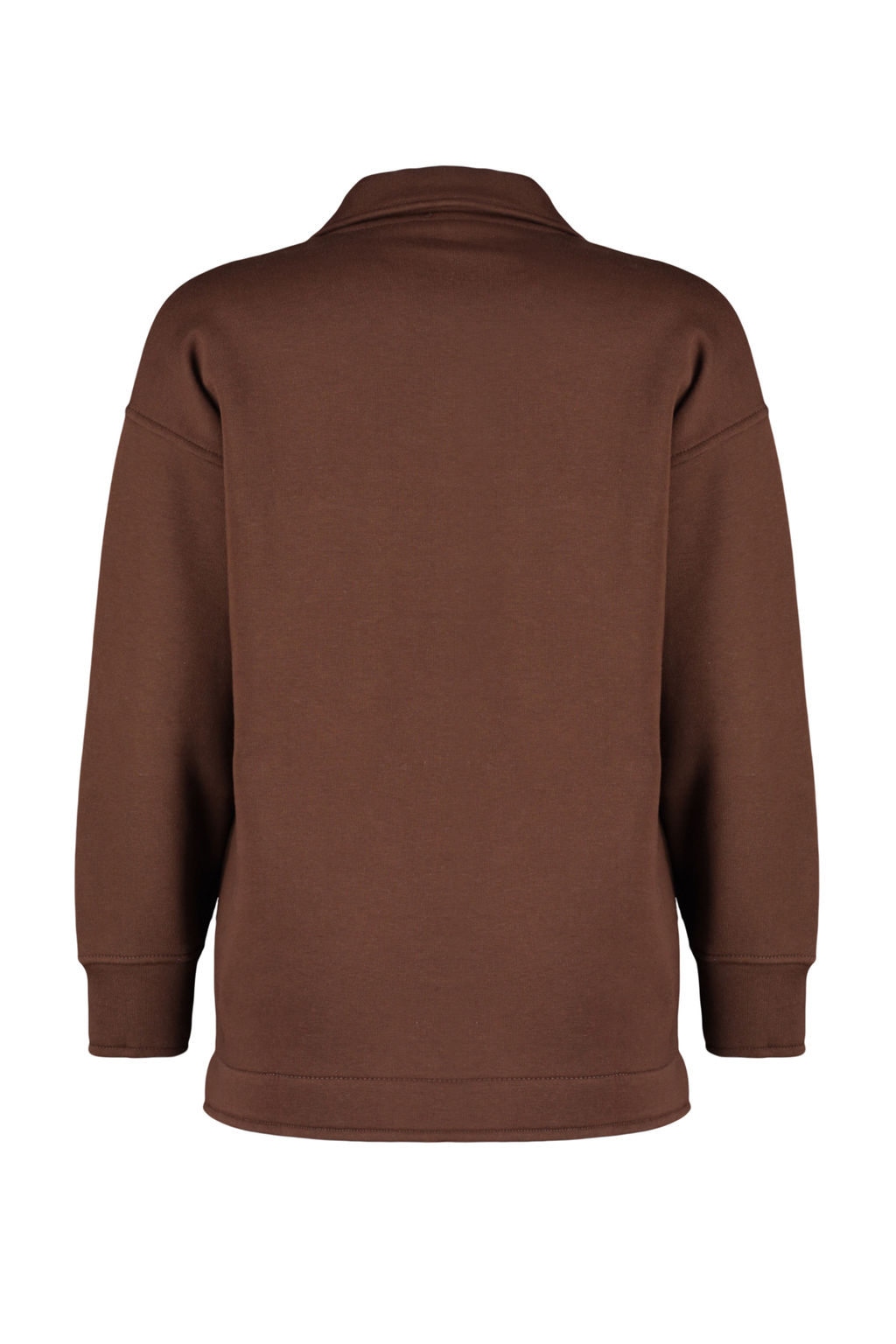 Kahverengi Oversize/Genis Kal?p Cepli ve Dugmeli Polo Yaka Ici Polarl? Orme Ceket TWOAW24CE00000 - Trendyolmilla фото 8