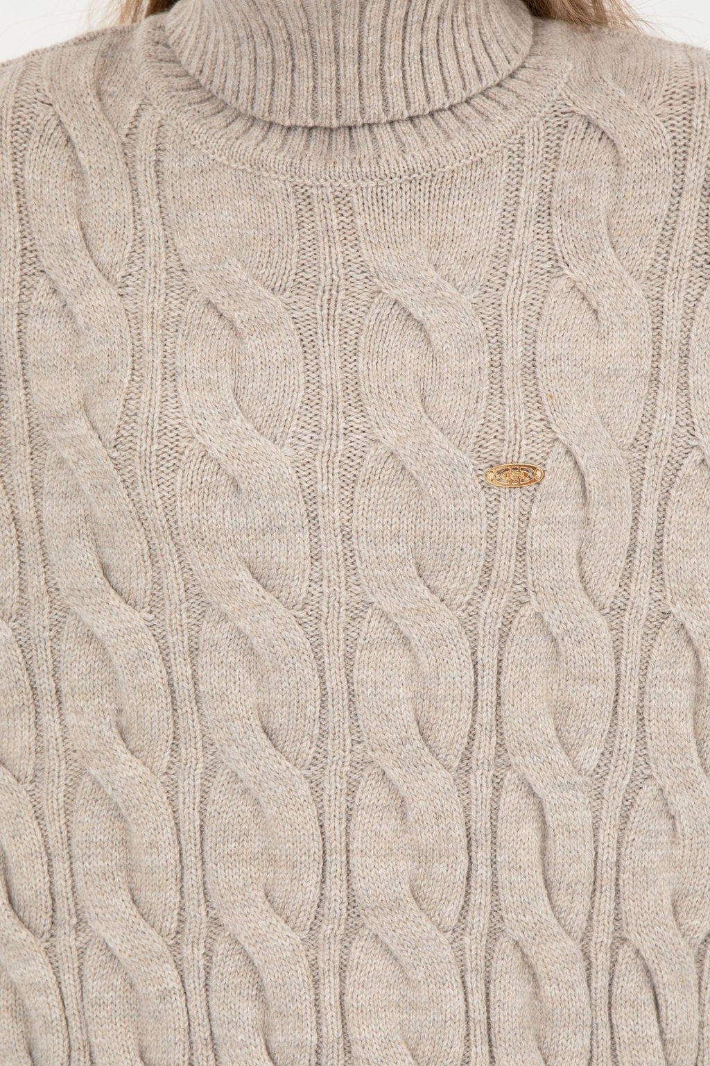 U. S. Polo Assn Женский свитер с высоким воротником из меланжевого камня - U.s. polo assn фото 18