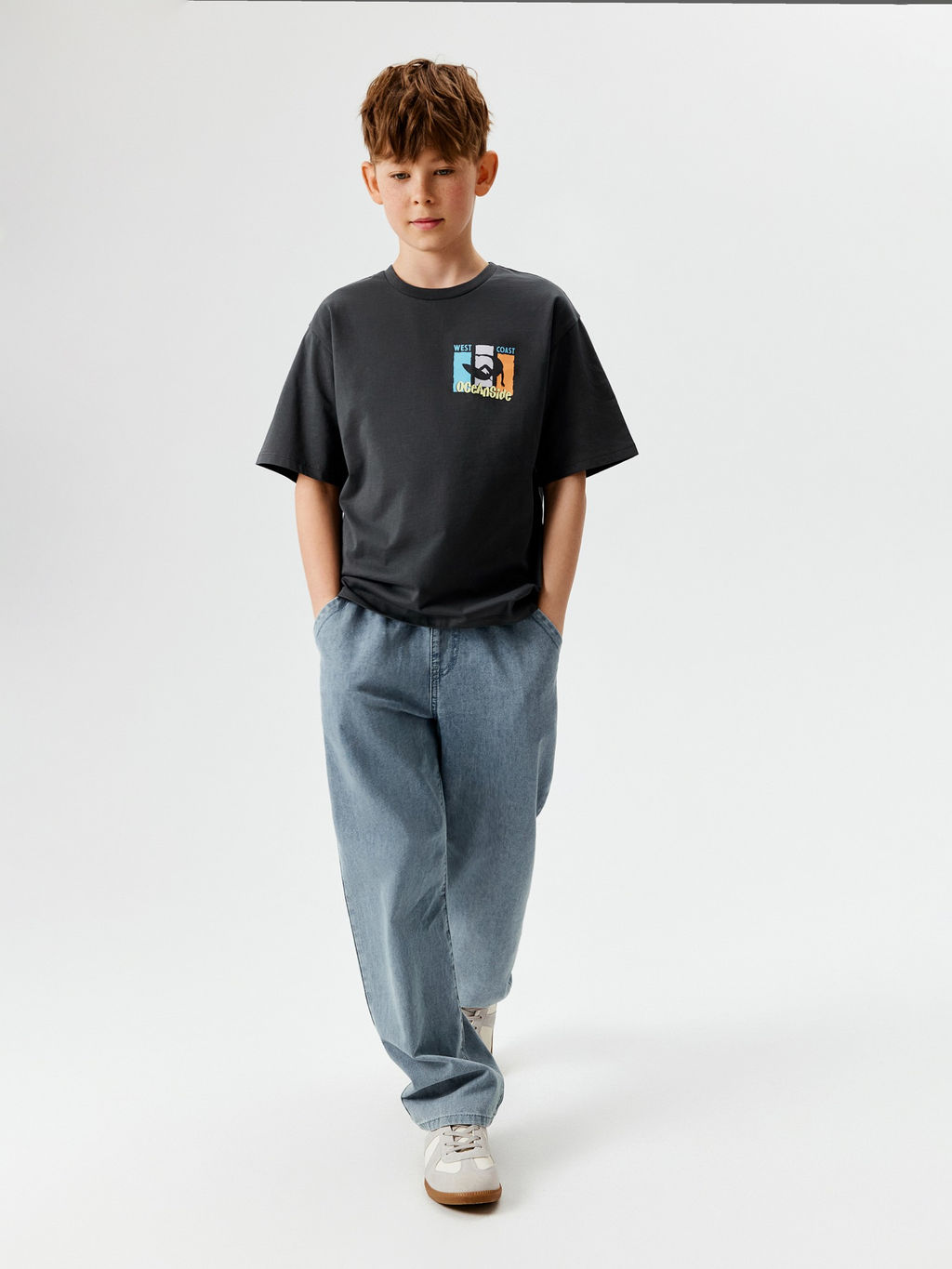 ACOOLA / Футболка детская для мальчиков Ithaca темно-пепельно серый  фото 5