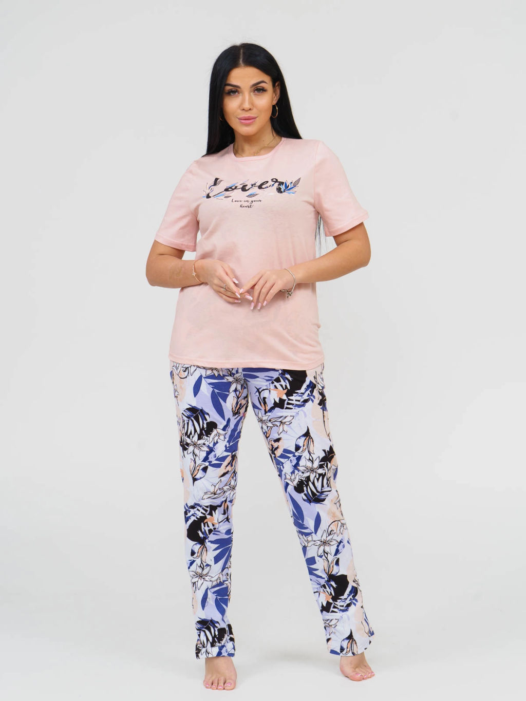 Костюм женский, цвет синий розовый