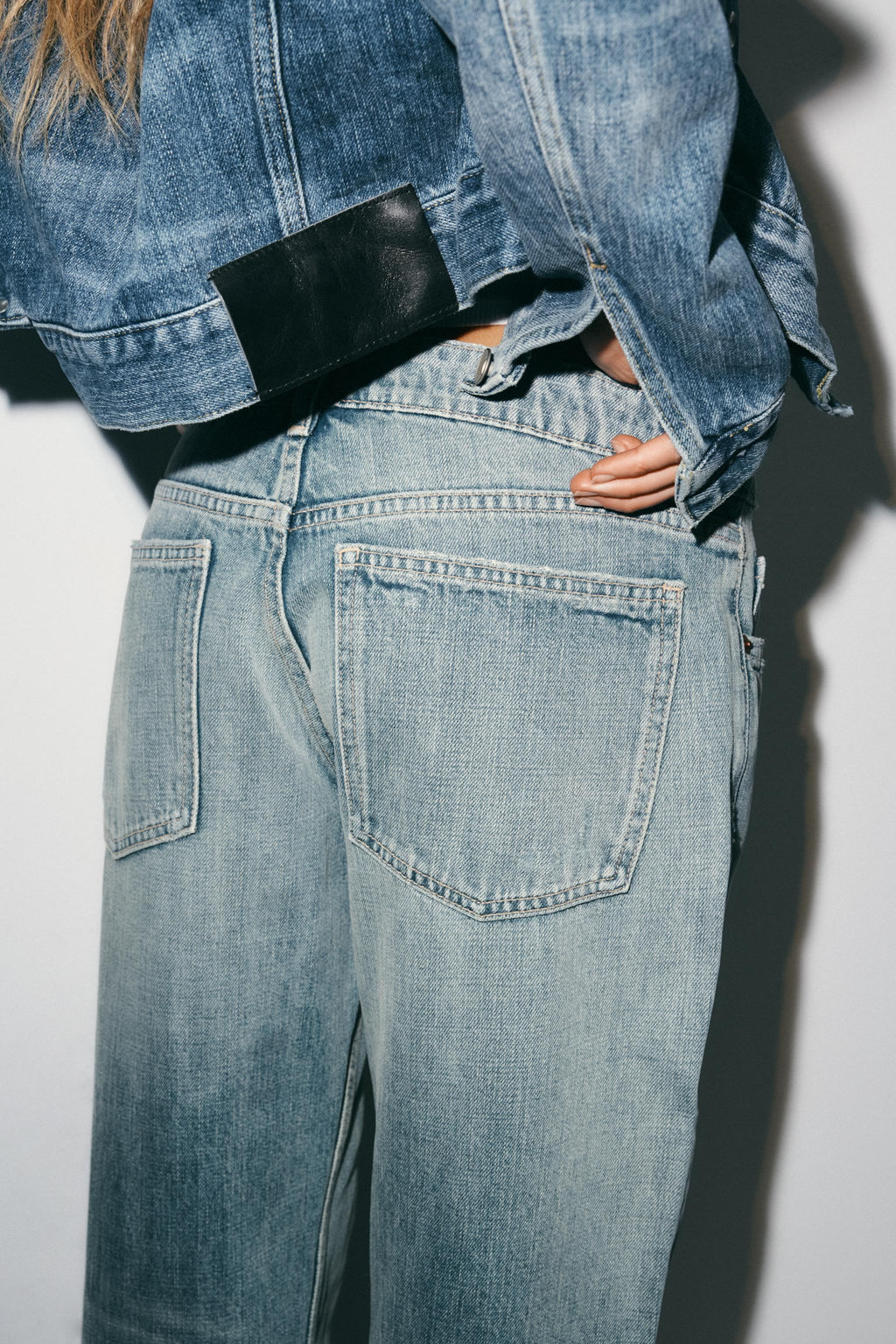 JEANS TRF WIDE LEG TIRO BAJO / Azul / Gris - Zara фото 14