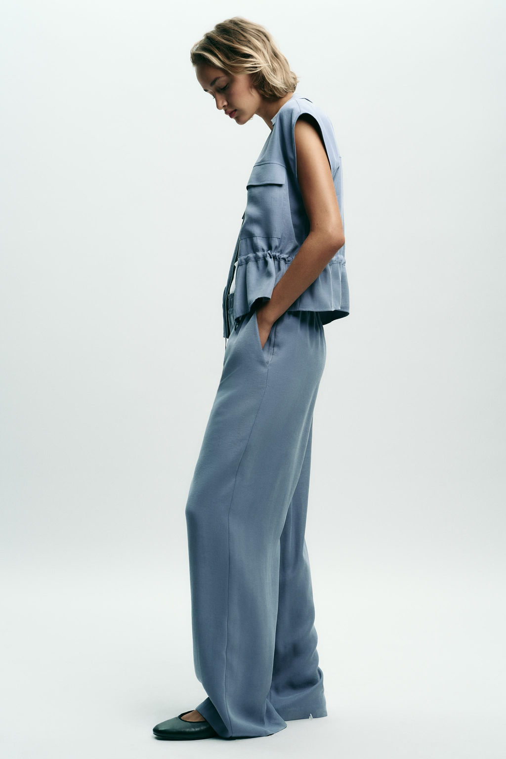 SOFT-TOUCH WIDE-LEG TROUSERS - Zara фото 10