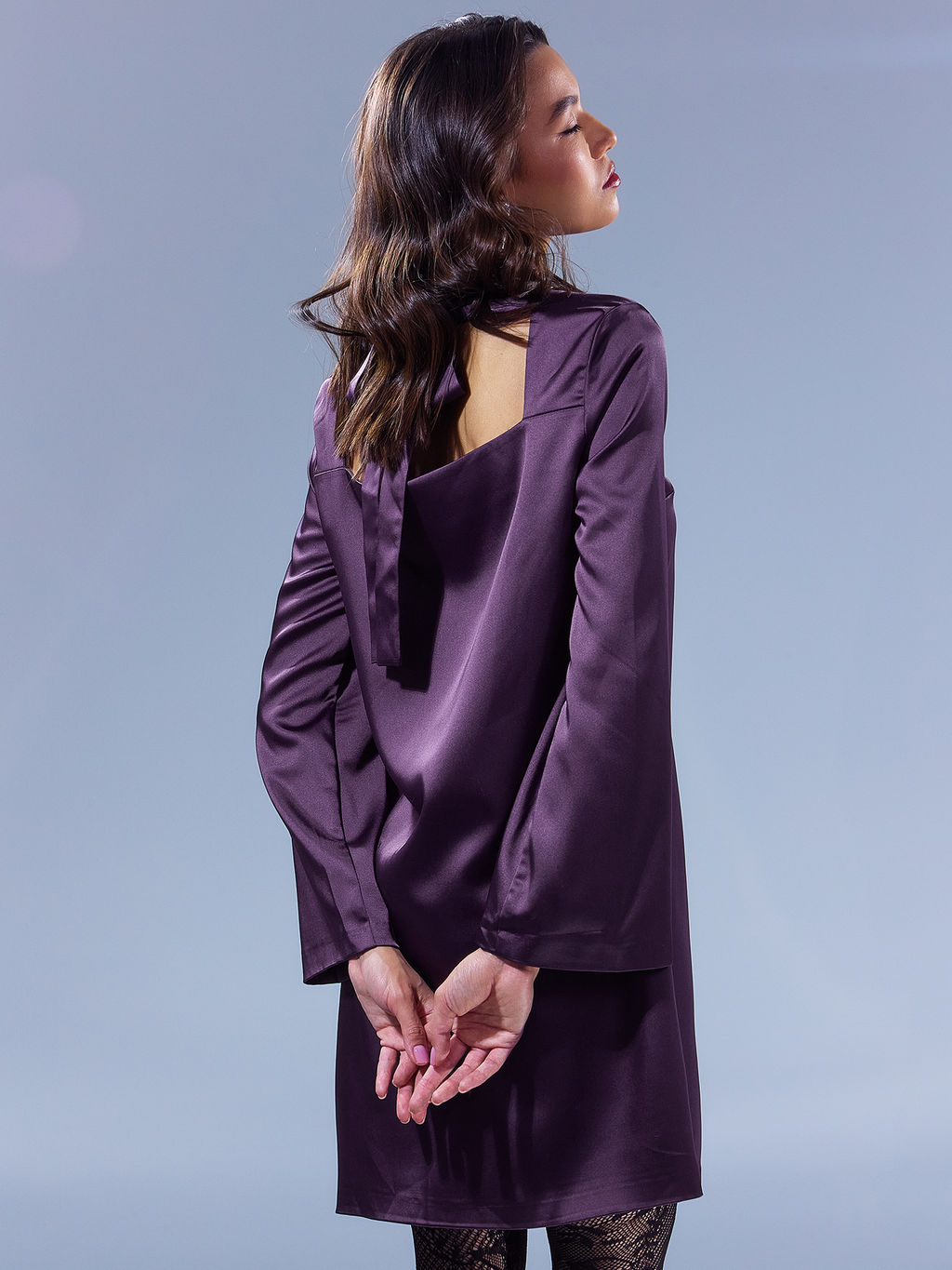 Платье женское мини в сливово-фиолетовом оттенке - Mark formelle фото 4