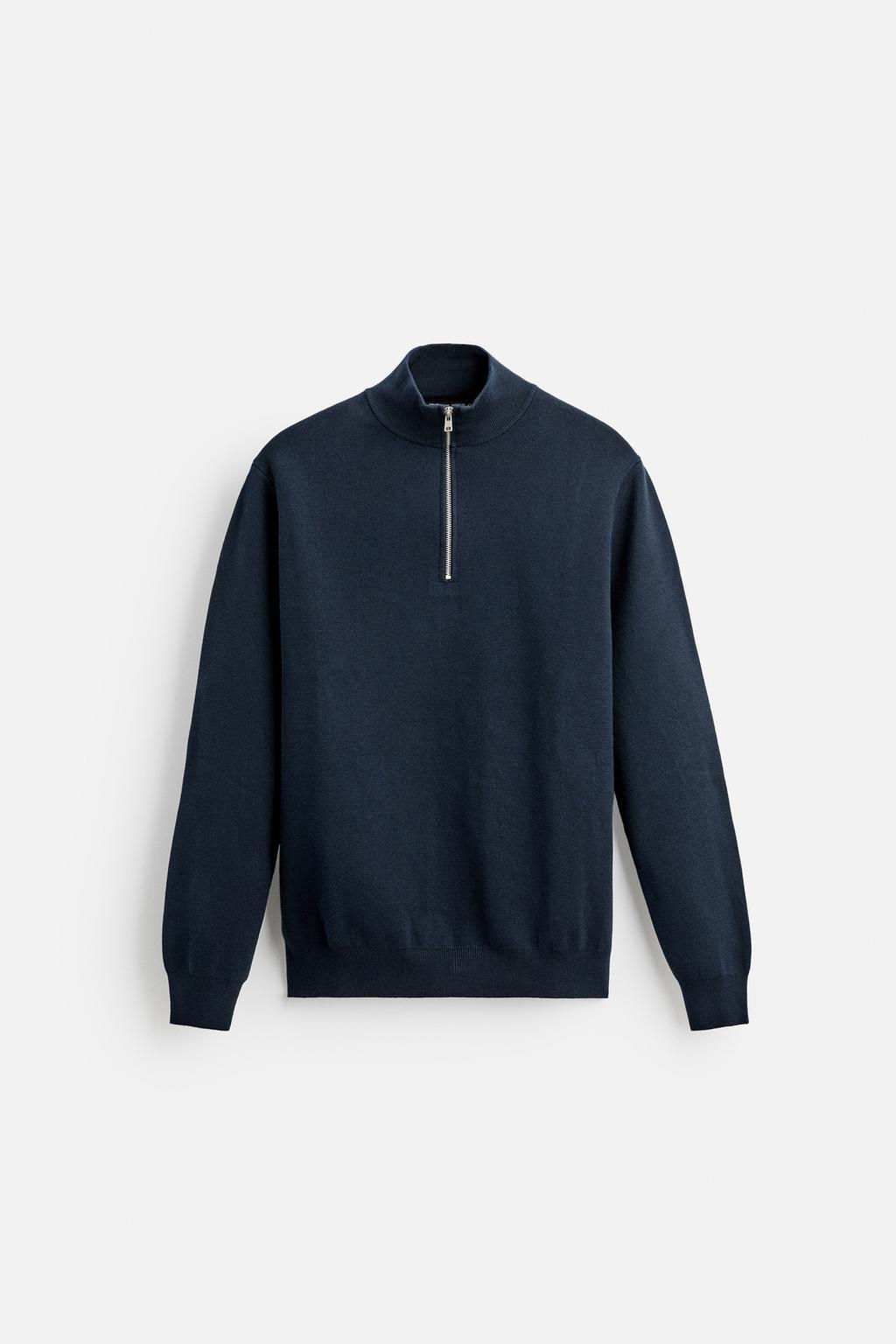 HIGH NECK QUARTER-ZIP SWEATER - Zara фото 6