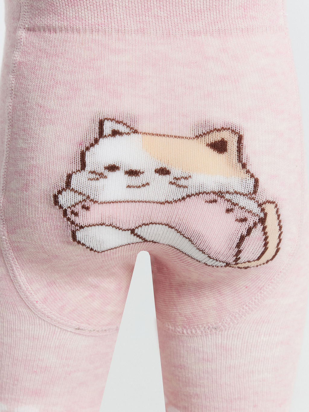 Цена за 3 пары! Колготки детские розовые с узором в виде котика - Mark formelle фото 3