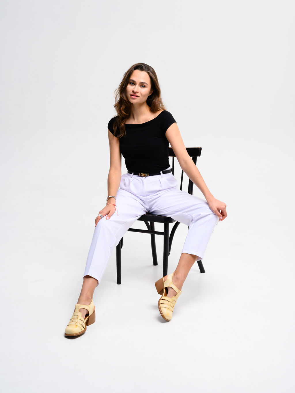 Босоножки EDART 5035.23663bе. Вакса крем+коричневый