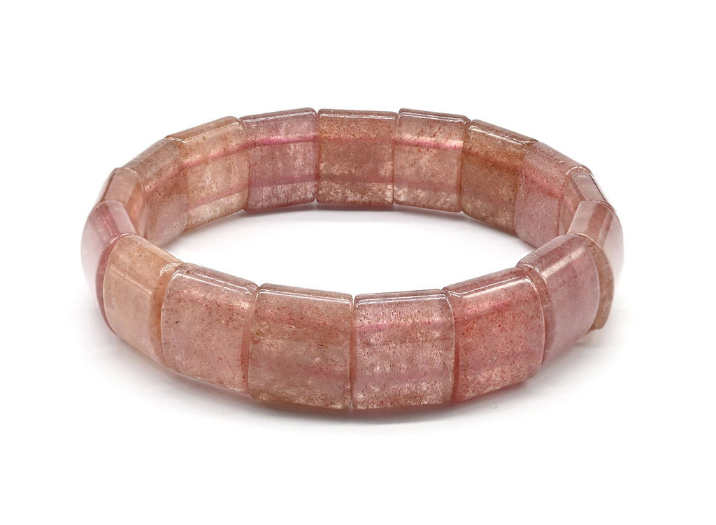 Браслет сегмент 15*11мм из кварца клубничного