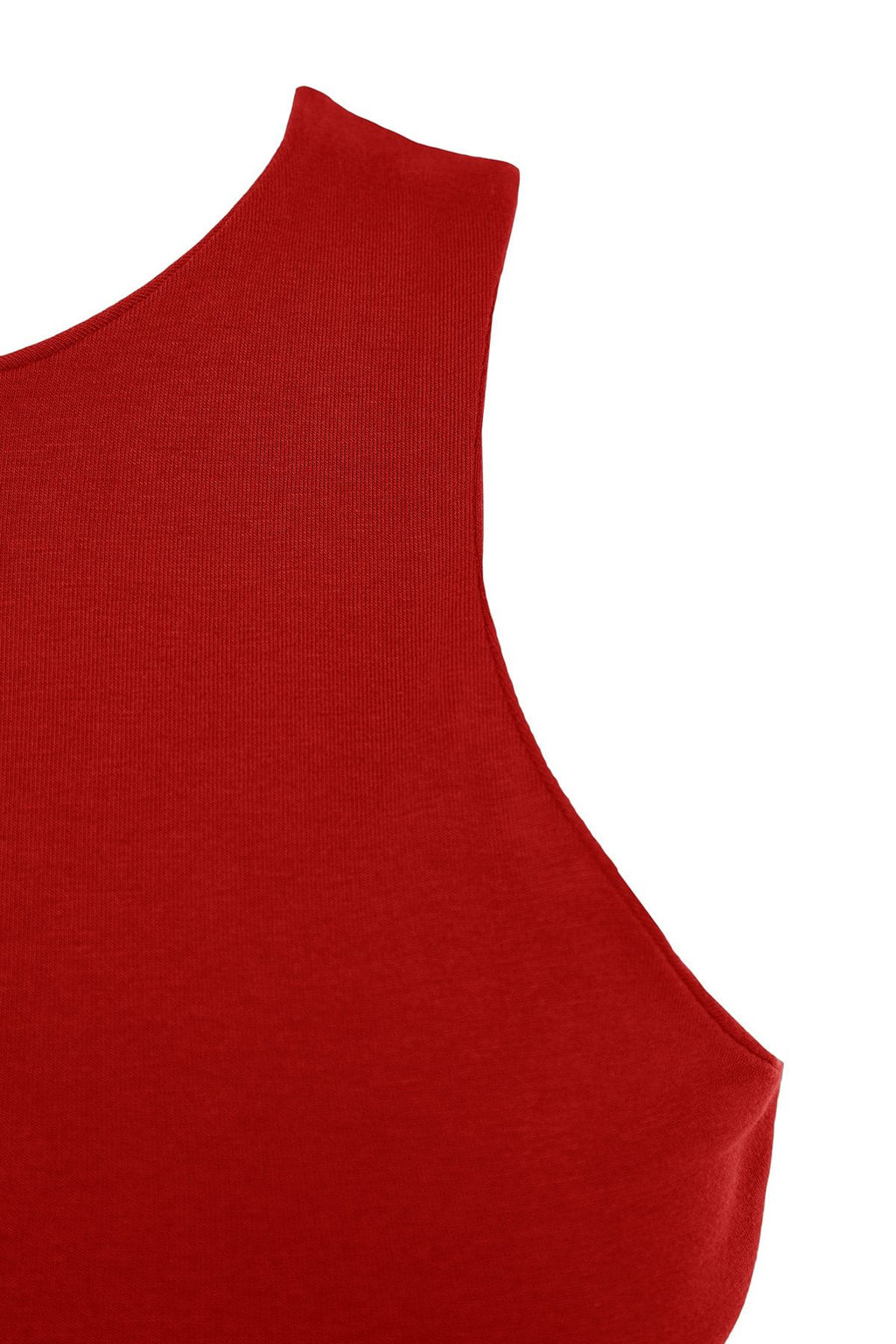K?rm?z? Pamuklu Halter Yaka Fitted/Vucuda Oturan Esnek Orme Atlet TWOSS23AL00069