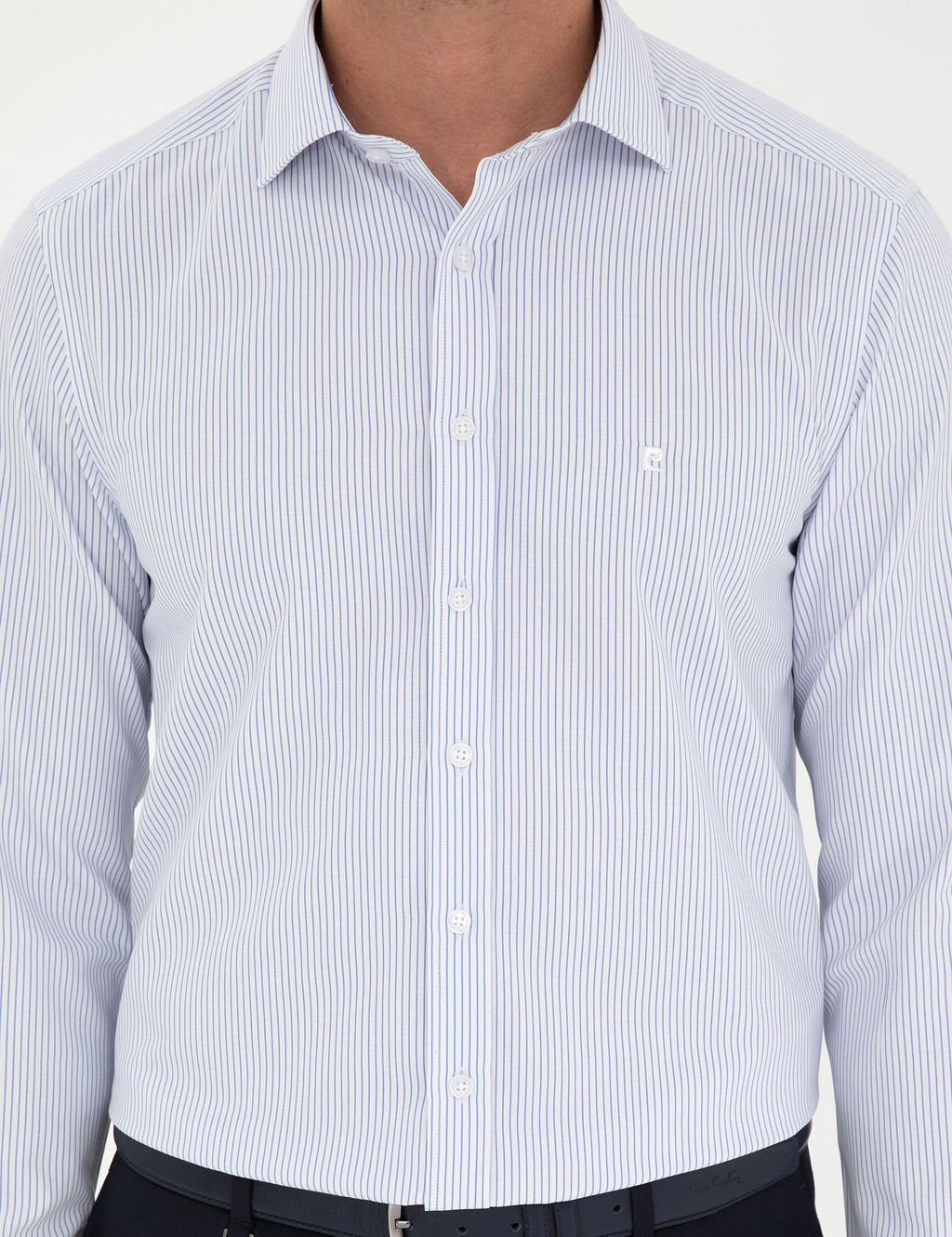 A__k Mavi Slim Fit Uzun Kollu G_mlek